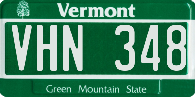 VT license plate VHN348
