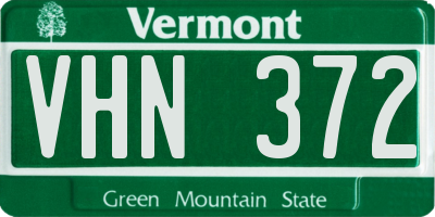 VT license plate VHN372