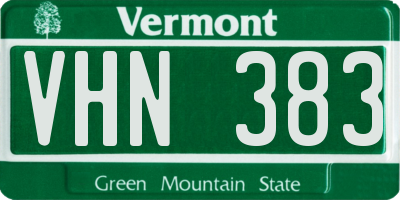 VT license plate VHN383
