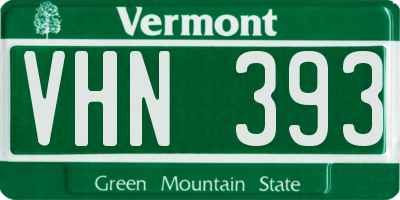 VT license plate VHN393