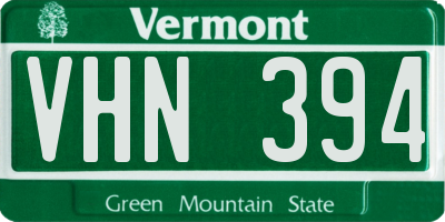VT license plate VHN394