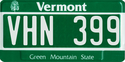 VT license plate VHN399