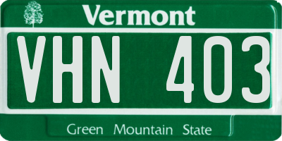 VT license plate VHN403