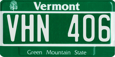 VT license plate VHN406