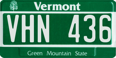 VT license plate VHN436