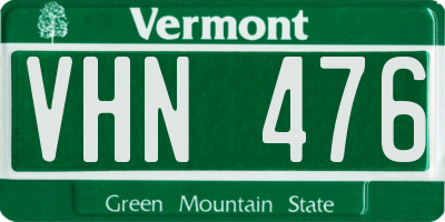 VT license plate VHN476