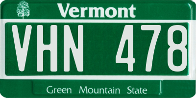 VT license plate VHN478