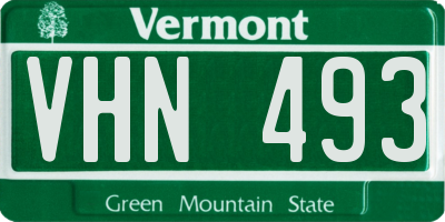VT license plate VHN493