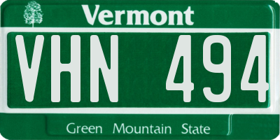 VT license plate VHN494