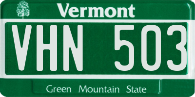VT license plate VHN503