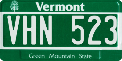 VT license plate VHN523