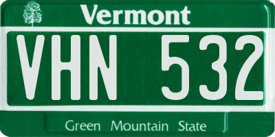 VT license plate VHN532