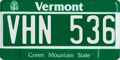 VT license plate VHN536
