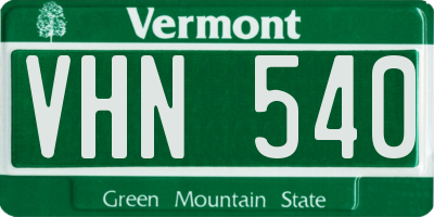 VT license plate VHN540