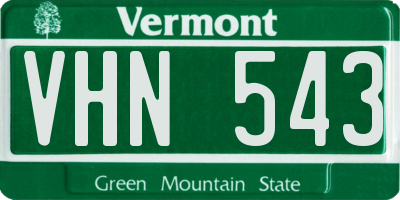 VT license plate VHN543