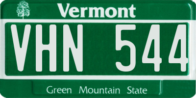 VT license plate VHN544