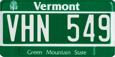 VT license plate VHN549
