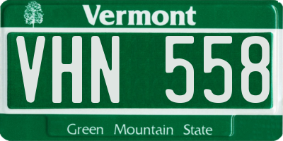 VT license plate VHN558