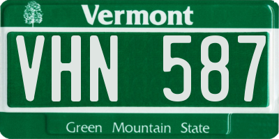 VT license plate VHN587