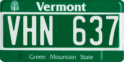 VT license plate VHN637