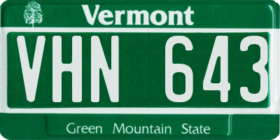VT license plate VHN643