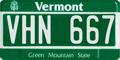 VT license plate VHN667