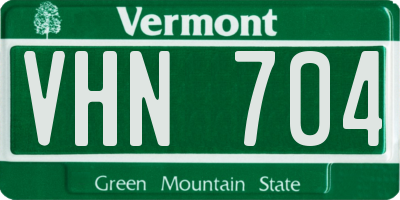 VT license plate VHN704