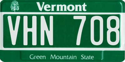 VT license plate VHN708