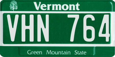 VT license plate VHN764