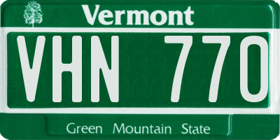 VT license plate VHN770