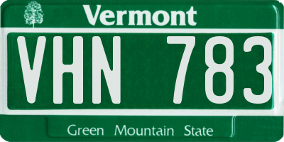 VT license plate VHN783