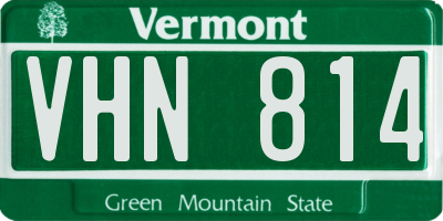 VT license plate VHN814