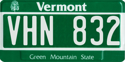 VT license plate VHN832
