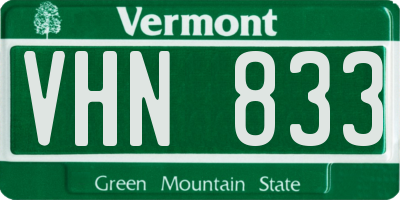 VT license plate VHN833