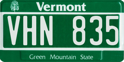 VT license plate VHN835