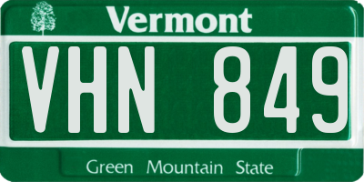 VT license plate VHN849