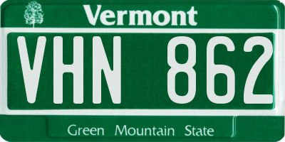 VT license plate VHN862