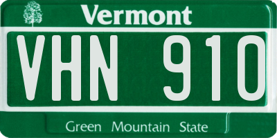 VT license plate VHN910