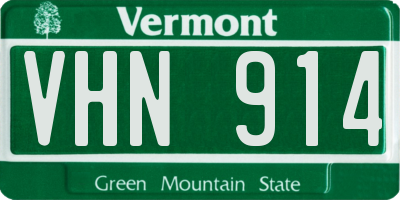 VT license plate VHN914
