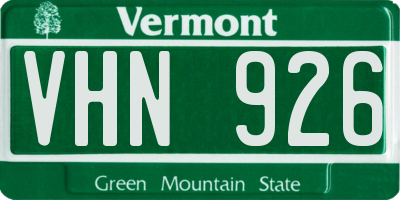 VT license plate VHN926