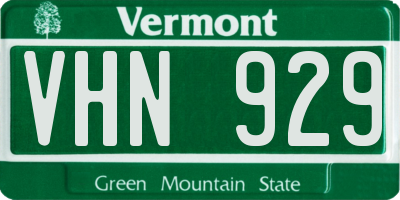 VT license plate VHN929