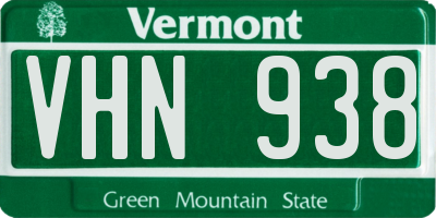VT license plate VHN938