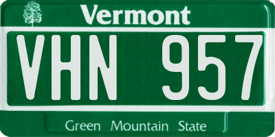 VT license plate VHN957