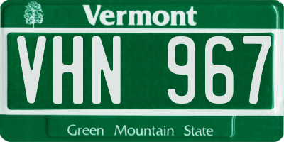 VT license plate VHN967