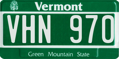 VT license plate VHN970