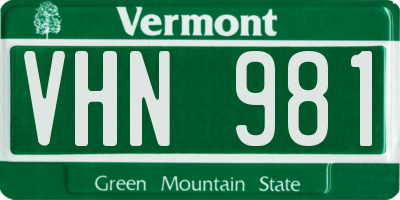 VT license plate VHN981