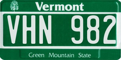 VT license plate VHN982