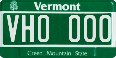VT license plate VHO000