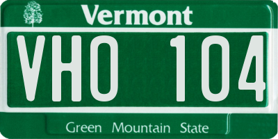 VT license plate VHO104