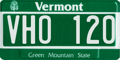 VT license plate VHO120